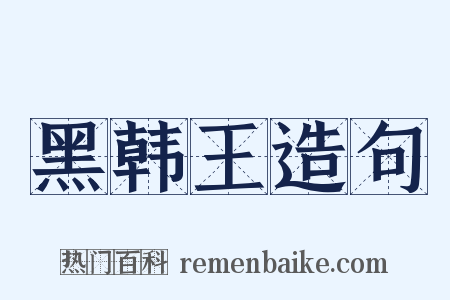 黑韩王造句是什么意思的图片